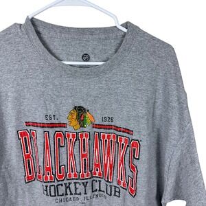 NHL Chicago Blackhawks Shirt Mens XL Gray Hockey Club Graphic Tee Short Sleeve